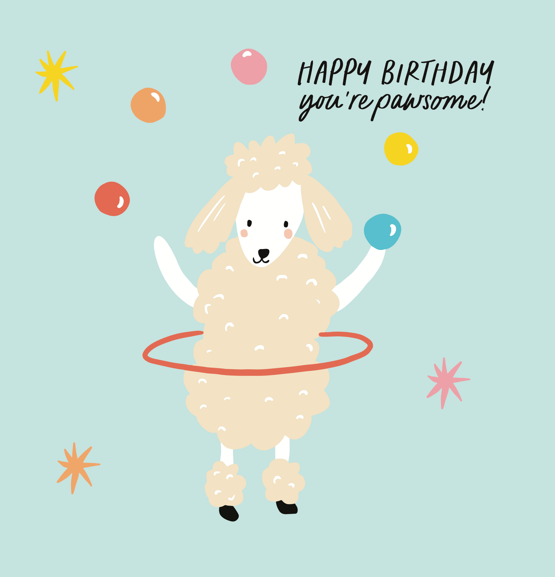 Greeting Card PAWTY TIME - PAWSOME